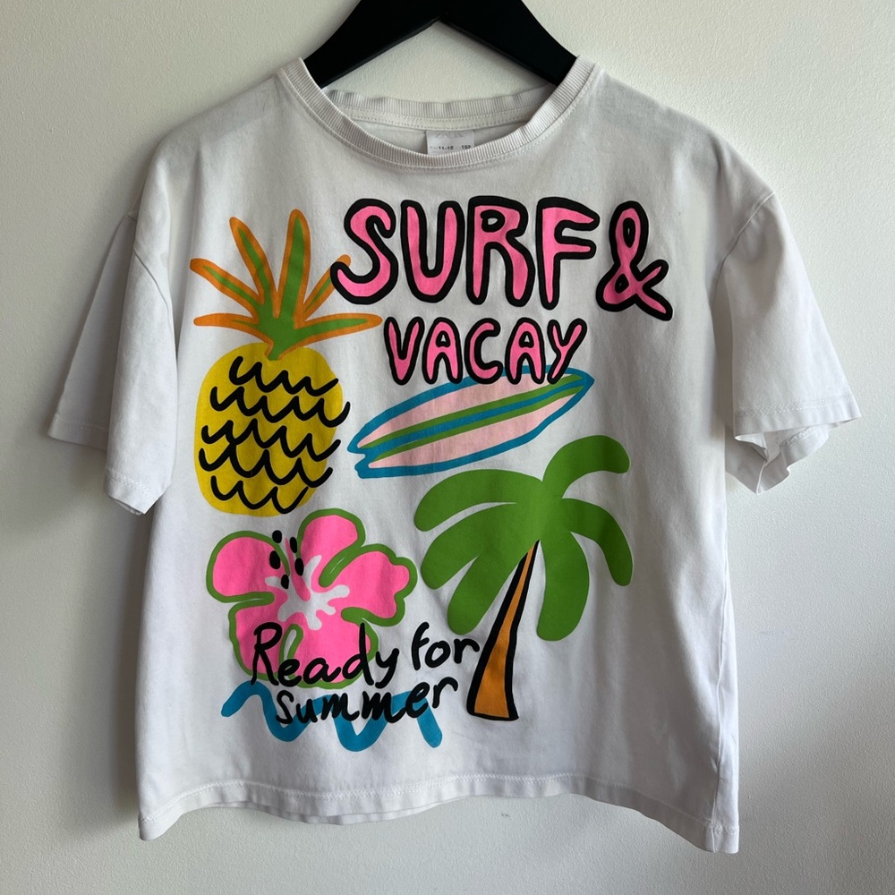 Zara  Graphic Cotton T-Shirt Surf &Vacay Ready for Summer